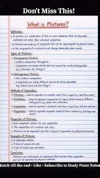 What is a Mixture? | Definition, Types & Examples | Chemistry