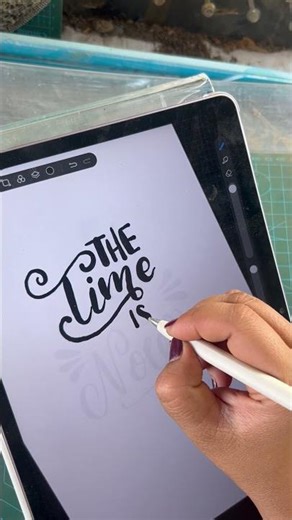 Satisfying 'The Time is Now' calligraphy in Procreate #lettering #asmr #shorts