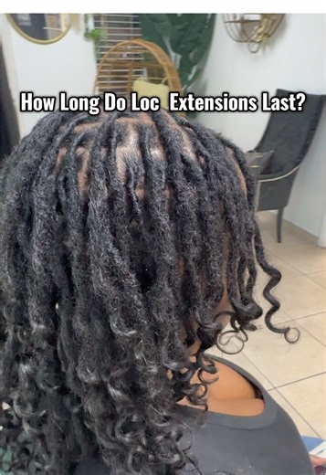 Permanent Loc Extension Install • Soft Curl size .6cm • Handmade from scratch and installed with crochet for a natural mature look. Specializing in loc extensions since 2012. Loc extension lifetime depends on aftercare routine, lifestyle and quality of install. Many clients can get a few years of wear. Crochet maintenance is normally required. They grow with your loc journey and are meant to add styling options and instant volume rather than waiting years to achieve a similar look. Book this ser