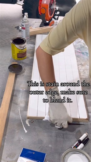 20K views · 80 reactions | I use this technique so much! Creating a faux shiplap look is so easy. I use a 1x2 framing board to guide me so I know the lines are spaced evenly & straight. I like to add a little stain around the edges of all my signs, it gives it an aged look that I really love! After this I frame it. I used the technique on this boho nursery sign  | Painted by Mandy | Facebook