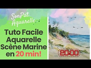 Watercolor Sea Tutorial for Beginners! My First Seascape in 20 minutes (or almost)!