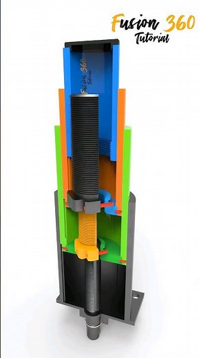 Screw 3-Stage Telescopic Actuator Mechanism #cad #engineering #solidworks #mechanical #mechanism