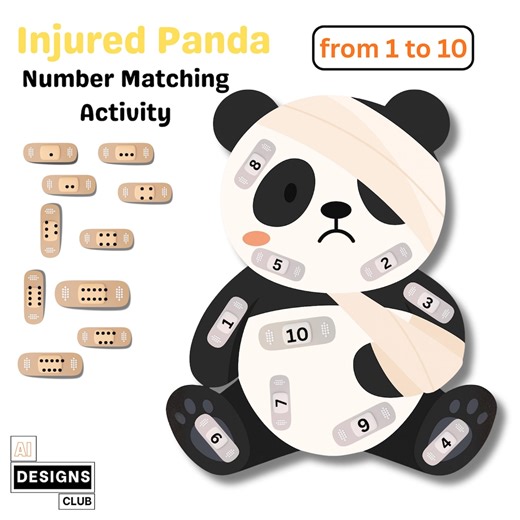 Panda Number Matching Game | Preschool Printable (digital Download) - Etsy