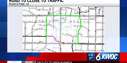 Portion of a street in Muscatine to close for bridge replacement project