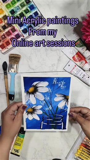 mini canvas paintings, made in my online art class