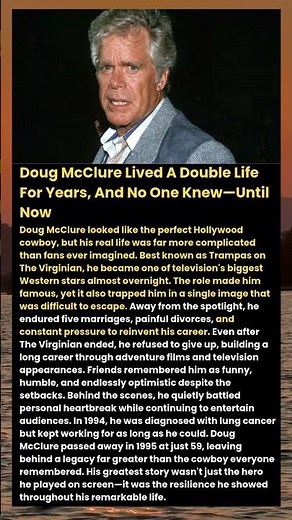 Doug McClure Lived A Double Life For Years, And No One Knew—Until Now#shorts