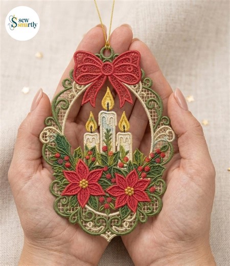 Candle FSL – Free Standing Lace Embroidery Design | Machine Embroidery File - Etsy