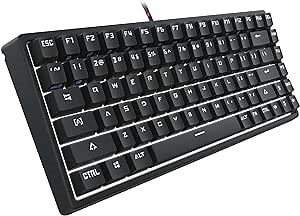 DREVO Gramr 84 Key Backlit USB Wired Tenkeyless Mechanical Gaming Keyboard Black Switch-Black