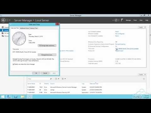 How to change the time zone in Windows Server 2012