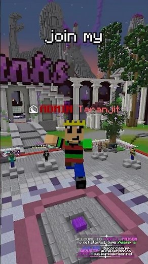 Want to join the server still? IP: purpleprison.net #shorts #minecraft #gaming #server