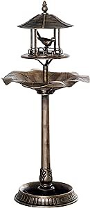 Outsunny 3-in-1 Garden Bird Bath Bowl Pedastal with Bird Feeder, Large Water Basin, & Underneath Flower Planter