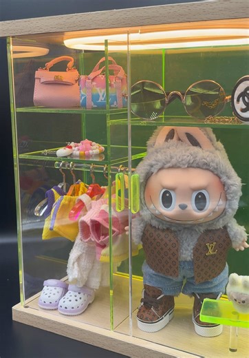 From clutter to cute ✨ The BravikBox Illumina Closet Box turns your Labubu’s chaos into a full-on display moment. So much room for outfits accessories 🛍️👚👖 #BravikBoxUSA #labubu #fyp #trending