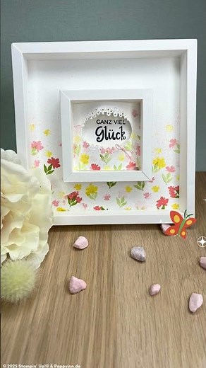 Frühlingshafter Rahmen - Ganz viel Glück | 3D Bilderrahmen basteln