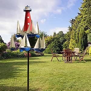 Amazon.com: Kinetic Art Wind Sculpture, Summer Lighthouse Sailboat Windmills, Nautical Wind Sculpture Metal Decor for Yard Garden, Outdoor Metal Wind Spinner for Lawn Outside (A) : Everything Else