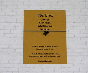Crow Gift, Crow Wish Bracelet, Raven Jewelry, Raven Bracelet, Bird Watcher Gift, Bird Lover Gift, Bird Themed, Halloween Gift, Black Bird - Etsy