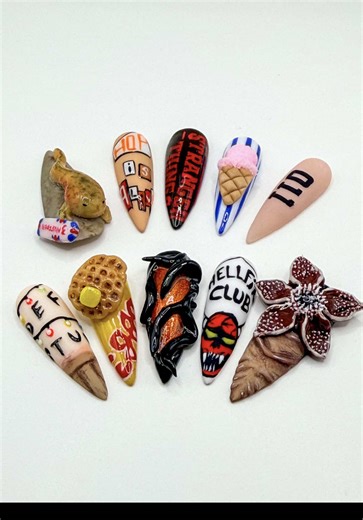 Stranger things nails #strangerthings #fyp #strangerthingsnails