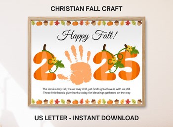 2025 Christian Fall Handprint Craft for Sunday School or Homeschool