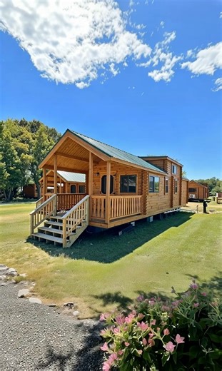 1.6K views · 15 reactions | Beautiful Park Model Cabin 朗 | Affordable Log Cabins | Facebook