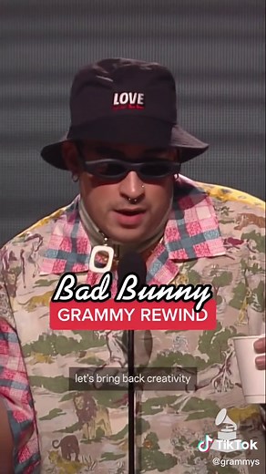 #GRAMMYRewind ⏪ #BadBunny reps reggaeton as he wins his first-ever #LatinGRAMMY for Best Urban Music Album in 2019. #HispanicHeritageMonth