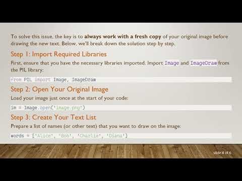 How to Draw Text on an Image in Python Without Overlapping Previous Drawings