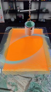 Gravity momentum color = this wild orange mint green design! 🔥 #Diyart #pendulumpainting | Jake Boldt