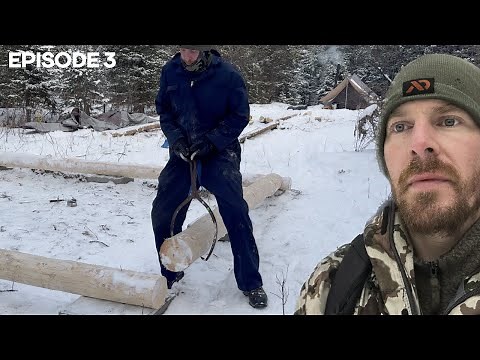 Winter Log Cabin Build on Off-Grid Homestead |EP3|