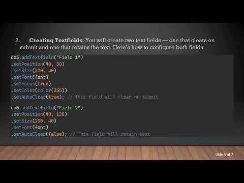 How to Control Textfield Functionality in ControlP5: Retaining Text Input on Enter/Return