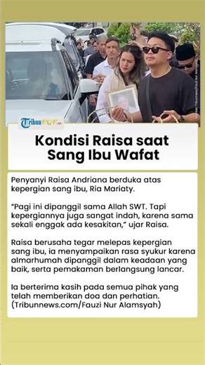 Masih Proses Cerai, Kondisi Raisa saat Ibunya Meninggal Dunia, Ungkap Proses Kepergian sang Ibu