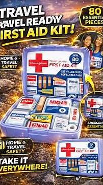 Travel First Aid Kit 80 Pieces | Emergency Must Have for Car, Home & Camping