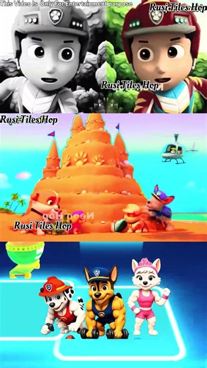 Paw Patrol Scary Chase 🆚 Ryder 🆚 Marshall Fun X Dance Cover | Tiles Hop _ #pawpatrol #shorts