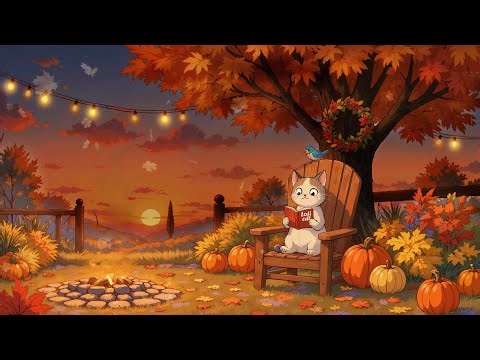 Fall Serenity 🍁📚 Cozy Fall Lofi 🍂 Chill Beats for Reading, Studying & Focus, Relax