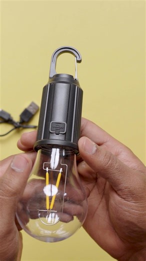 Rechargeable Camping Hanging Bulb, Waterproof LED Tent Light with USB C cable