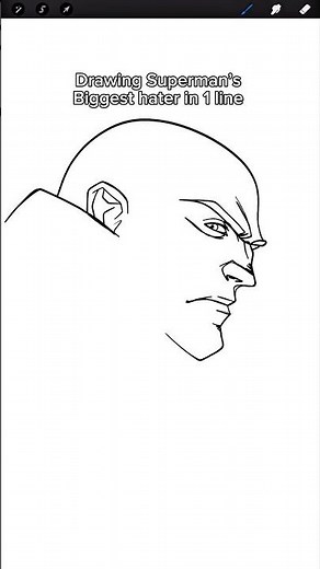 How to draw Superman's Biggest Hater, Lex Luthor, in 1 stroke