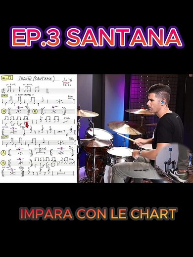 E’ fuori “Smooth” di Carlos Santana, il terzo tutorial della serie “Impara con le Chart” 👉 Link in BIO Come sempre hai l’esecuzione del brano, il tutorial dettagliato e nella terza parte, la base senza batteria per suonarci sopra. #suonarelabatteria #drumcover #carlossantana #drumchart | Suonare la Batteria