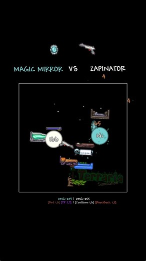 Magic Mirror VS Zapinator #terraria #simulation #satisfying #shorts #games