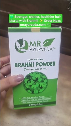 Brahmi Powder for Hair Growth ✨ | Natural Remedy for Strong, Shiny Hair 💚 #herbalremedy #haircare