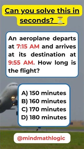 Quick Maths: Flight Time Puzzle✈️⏳ #shorts #maths