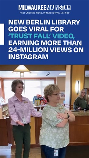 39 reactions | New Berlin Library Goes Viral for ‘Trust Fall’ Video, Earning More Than 24-Million Views on Instagram | The Milwaukee Mainstay | Facebook