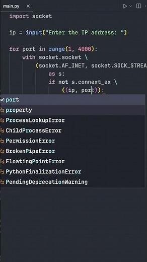 Simple Port Scanner in Python 🐍 | #shorts #python