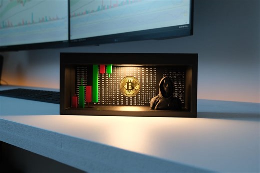 Genesis Block Bitcoin Display With LED Lighting – Crypto Collector Piece – BTC Desk Art – Satoshi Tribute – Gift for Traders & Investors - Etsy