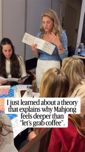 Sociologist Émile Durkheim called it Collective Effervescence-the idea that shared rituals create emotional energy and connection you can’t experience alone. That’s mahjong. Shuffling tiles. Building the wall. Calling tiles. Laughing when a hand completely falls apart. No pressure for a picture-perfect house. No pretending life is tidy. Just women gathering around a shared ritual. These moments create emotional highs, so even if you don’t win, you leave feeling full. Mahjong isn’t just a game. I