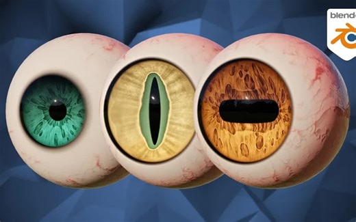 iBlender中文版插件 Tiny Eye：适用于 Blender 的超逼真和可定制的眼睛 Blender教程