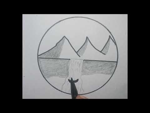 River and mountains 🏔️ scanery drawing l#drawing #drawingtutorial #pencildrawing