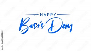 Happy Boss's Day Animated Text in blue color on transparent background. Great for Boss's Day Celebrations Around the World. 4k video Alpha channel