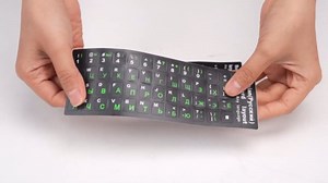 VBESTLIFE 2Pcs Russian Keyboard Stickers with Unique Coating for Laptop (1 Green 1 Orange)