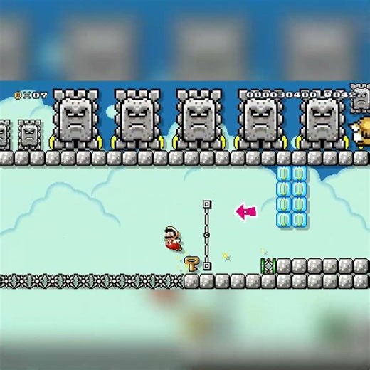 ドッスンスピードラン [Thwomp Speedrun] by はつめいせんせい 🌎World Record! #shorts 🍄Super Mario Maker 2 | Switch 2 #duv