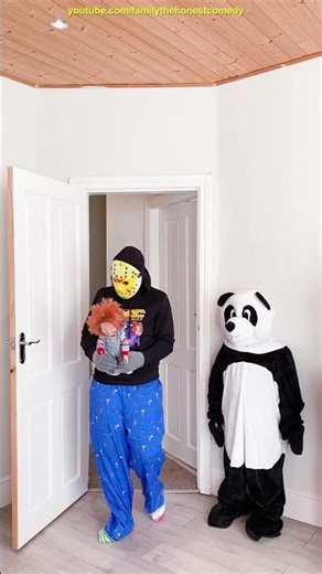 Funny prank try not to laugh Panda Scary Jason ghost prank comedy #funny #shorts
