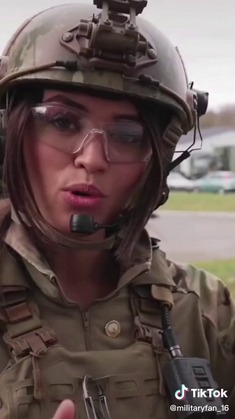 French Female Soldier in Military Uniform