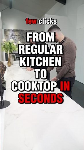 From regular kitchen to cooking zone in seconds #kitchendesign #invisacook #induction