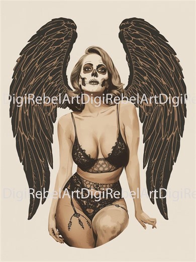 Dark Pin-up Skull, Gothic, Vintage Glamour Macabre Art Print - Etsy